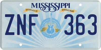 MS license plate ZNF363