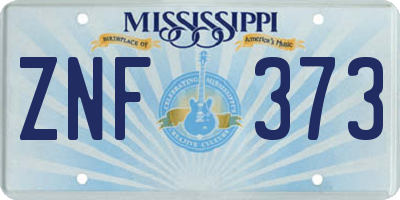 MS license plate ZNF373