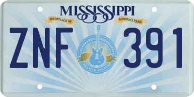 MS license plate ZNF391
