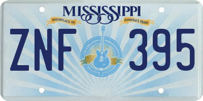 MS license plate ZNF395