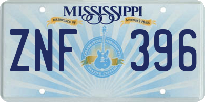 MS license plate ZNF396