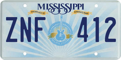MS license plate ZNF412