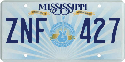 MS license plate ZNF427