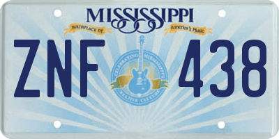 MS license plate ZNF438