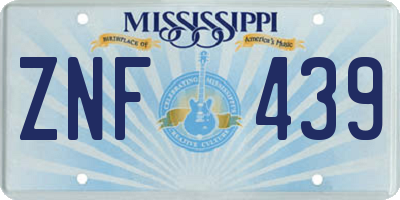 MS license plate ZNF439