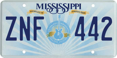 MS license plate ZNF442
