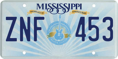 MS license plate ZNF453