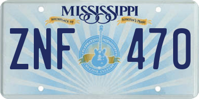 MS license plate ZNF470