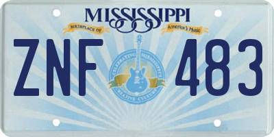 MS license plate ZNF483