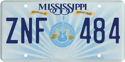 MS license plate ZNF484