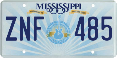 MS license plate ZNF485