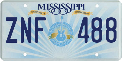 MS license plate ZNF488