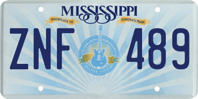 MS license plate ZNF489