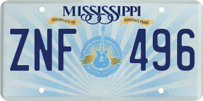 MS license plate ZNF496