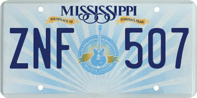 MS license plate ZNF507