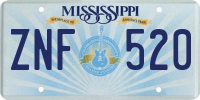 MS license plate ZNF520