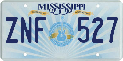 MS license plate ZNF527