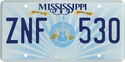 MS license plate ZNF530