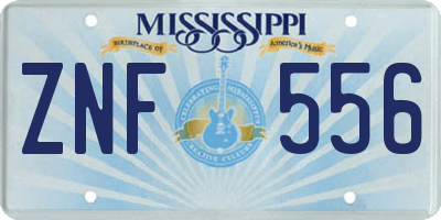 MS license plate ZNF556