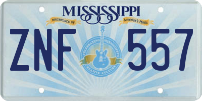 MS license plate ZNF557