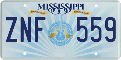 MS license plate ZNF559