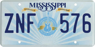 MS license plate ZNF576