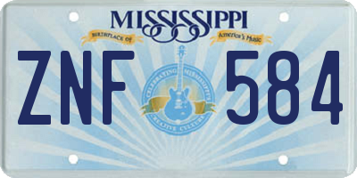 MS license plate ZNF584