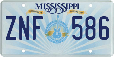 MS license plate ZNF586