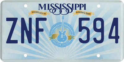 MS license plate ZNF594