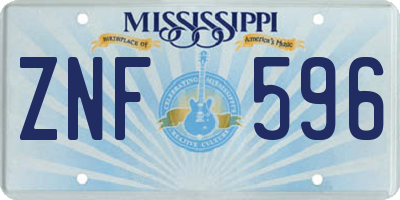 MS license plate ZNF596
