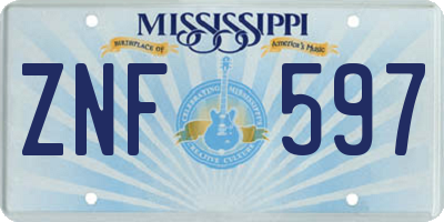 MS license plate ZNF597
