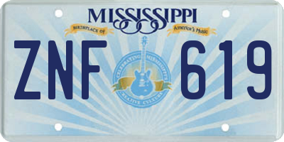 MS license plate ZNF619