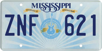 MS license plate ZNF621