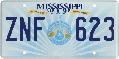 MS license plate ZNF623