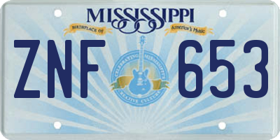 MS license plate ZNF653