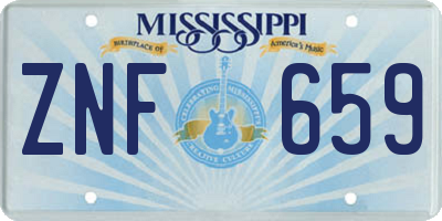 MS license plate ZNF659