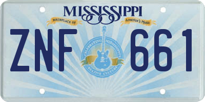 MS license plate ZNF661