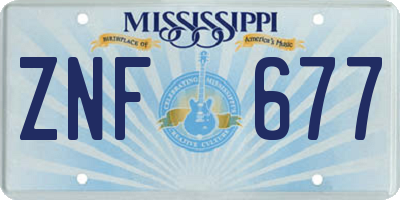MS license plate ZNF677