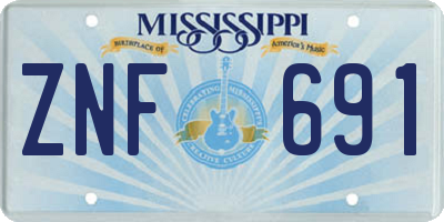 MS license plate ZNF691