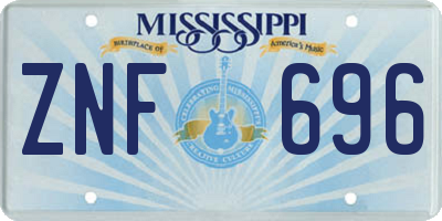 MS license plate ZNF696