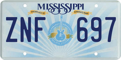 MS license plate ZNF697