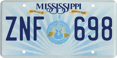 MS license plate ZNF698