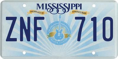 MS license plate ZNF710