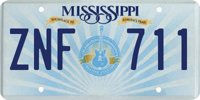 MS license plate ZNF711