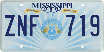 MS license plate ZNF719