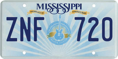 MS license plate ZNF720