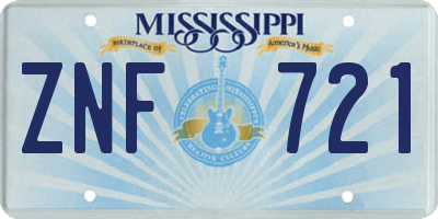 MS license plate ZNF721