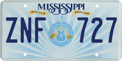 MS license plate ZNF727