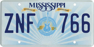 MS license plate ZNF766