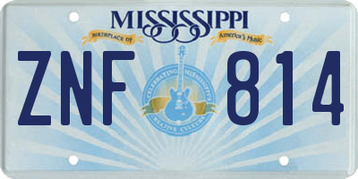 MS license plate ZNF814